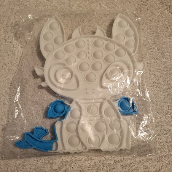 "Stitch" dragon fidget (35) poppers stress relief toy 8.5" x 6.5" silicone new - Picture 1 of 5